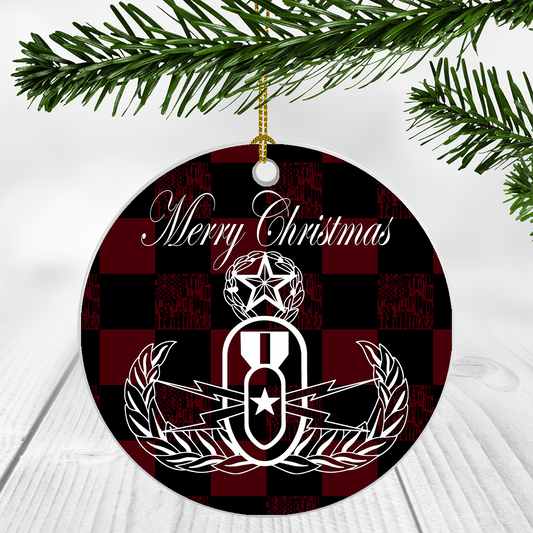 "BuffalEOD Plaid Badge" Ornament