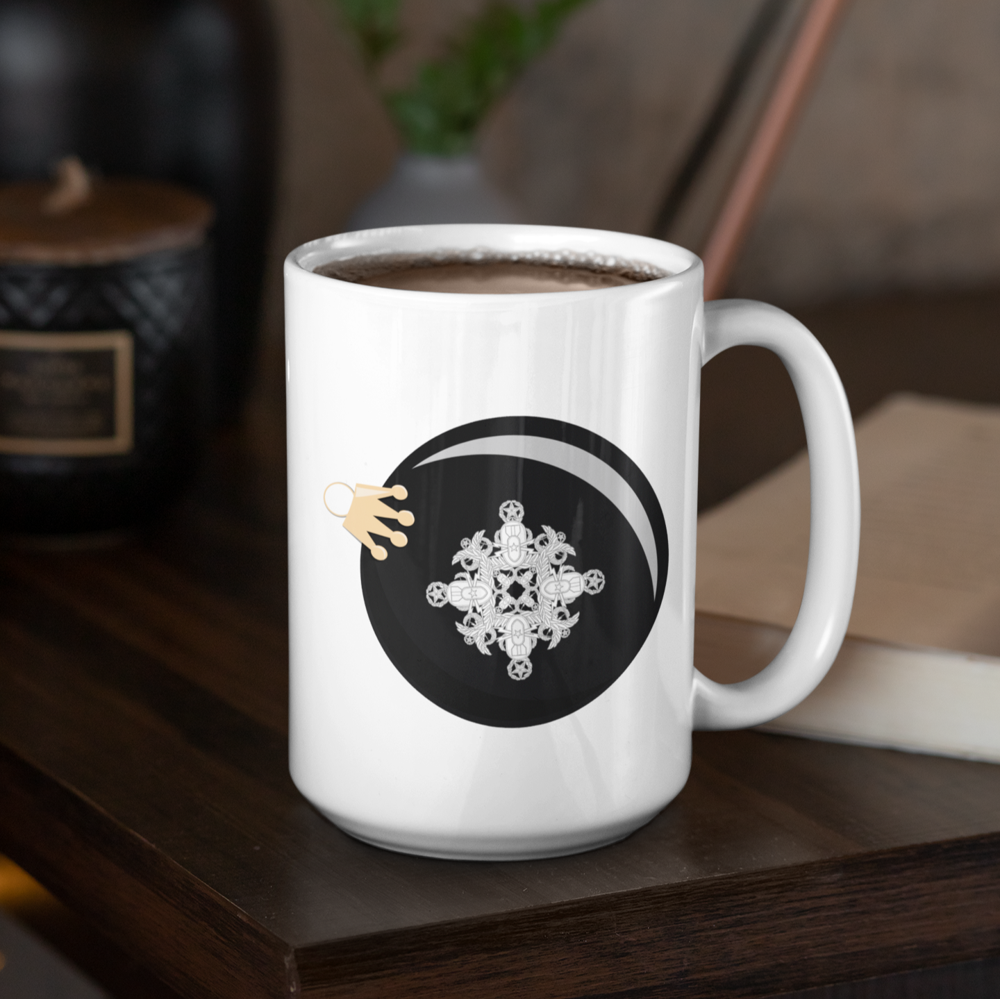 "Black HolEODay Snowflake Ornament" Mug