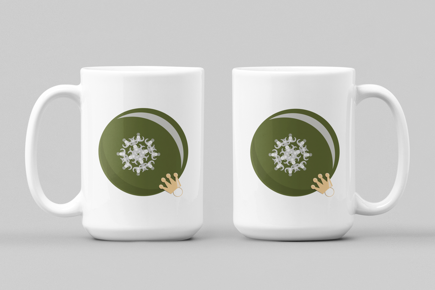 "Green HolEODay Snowflake Ornament" Mug