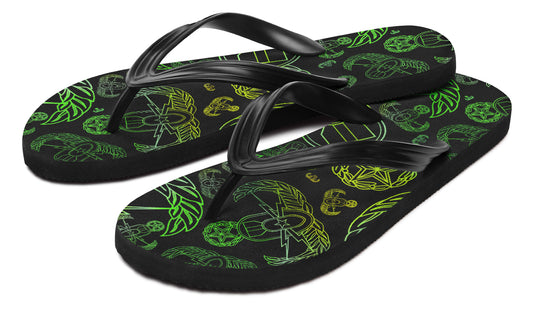 Flip Flops - "EOD Mixed Badges" (Lemon Lime on Black)