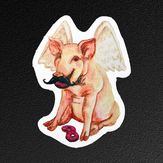Vinyl Sticker/Decal - "Flying Pig"