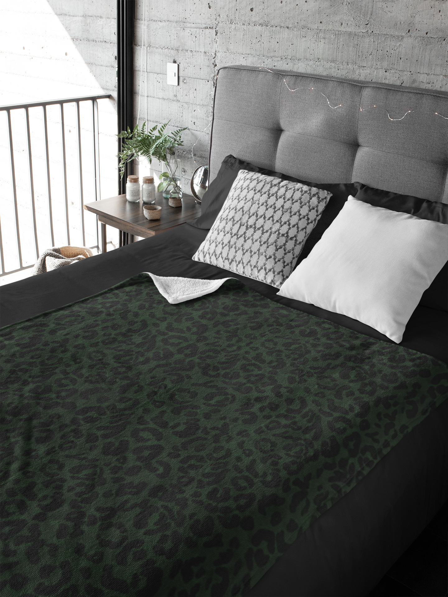 Pre-Order Forest Green Leopard Print Blanket