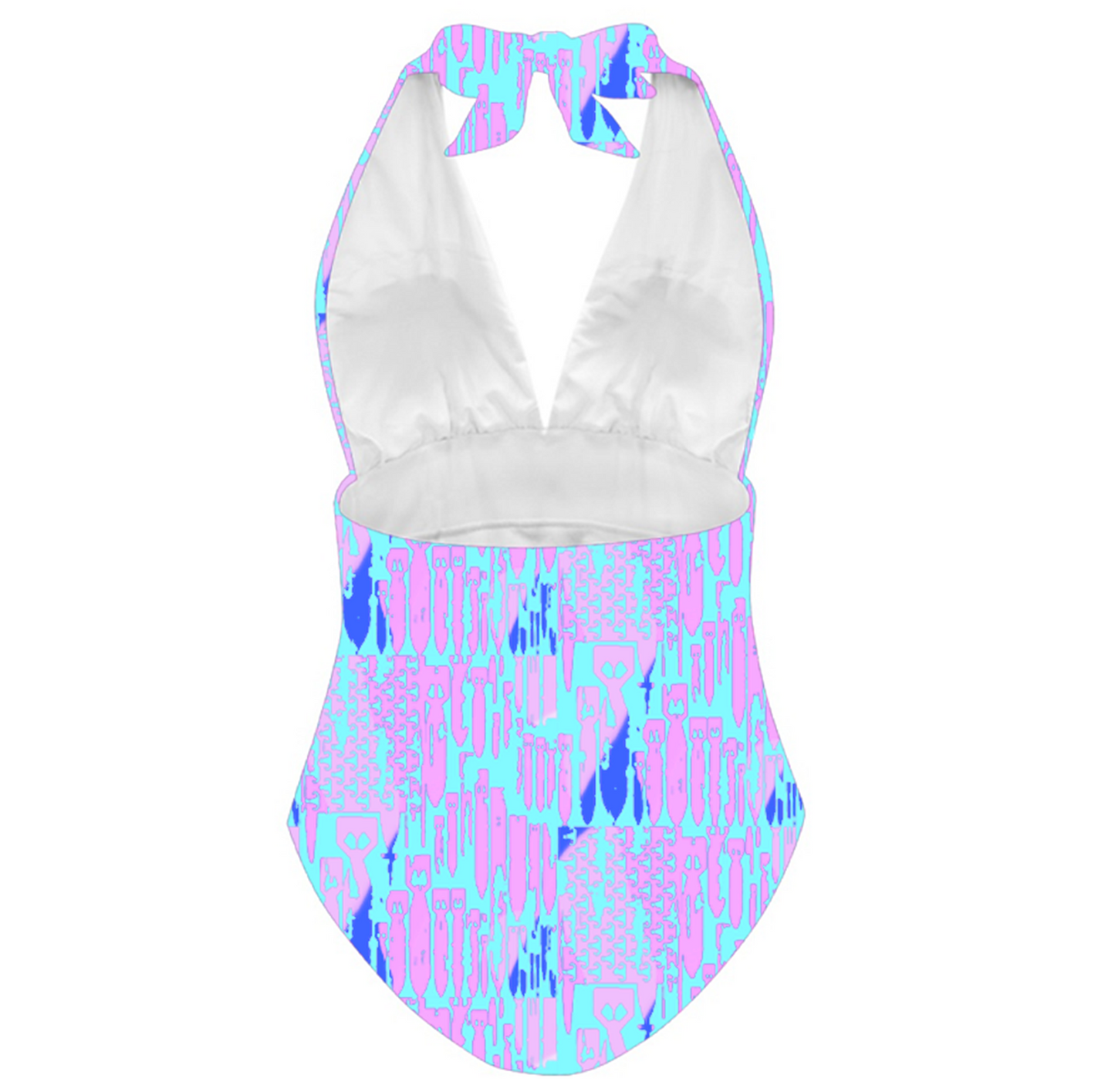 Women's Halter One-Piece - "EOD Bomb Flags" (Green/Blue/Purple)