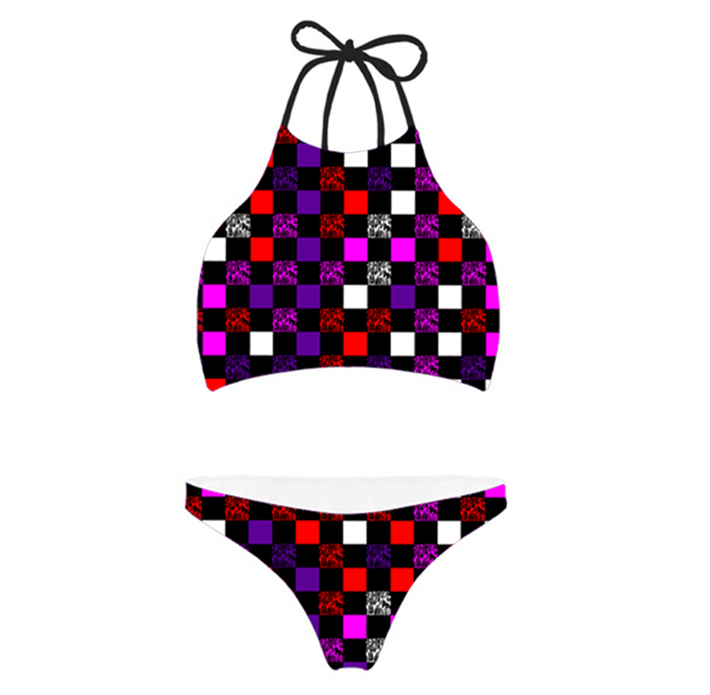 Women's High Neck Bikini - "EOD Bomb Flag Blocks"