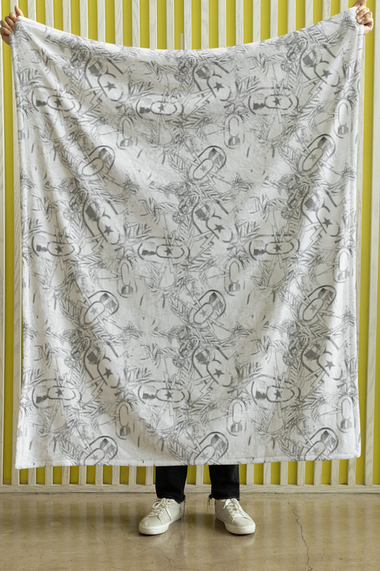 Plush Throw Blanket - "It's 5 o'clock Somewhere" (Silver)