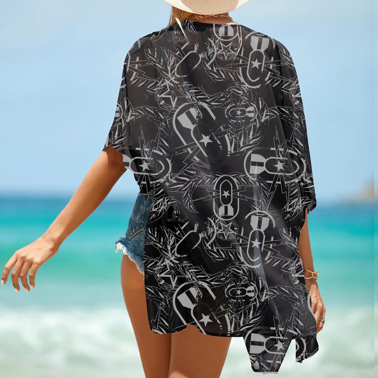 Kimono - "It's 5 o'clock Somewhere" (White on Black)