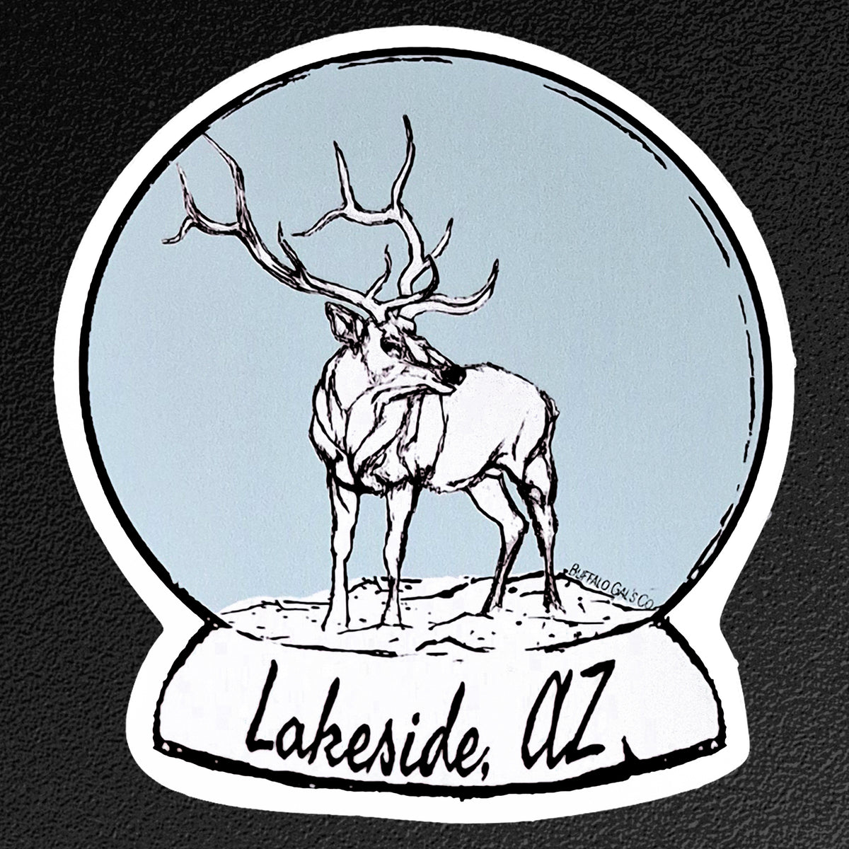 Vinyl Sticker/Decal - "Snow Globe" (Lakeside, AZ Elk)