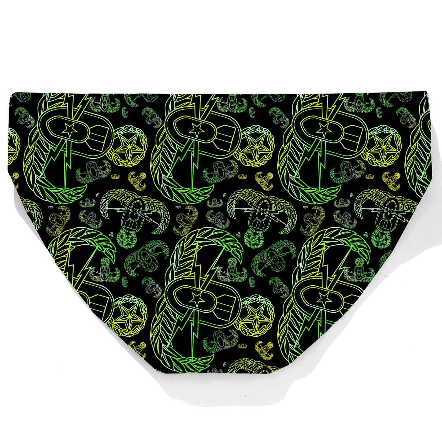 Men's Swim Briefs - "Mixed EOD Badges" (Lemon Lime)