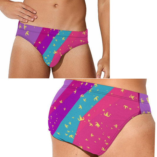 Men's Swim Briefs - "EOD Confetti Stripes"