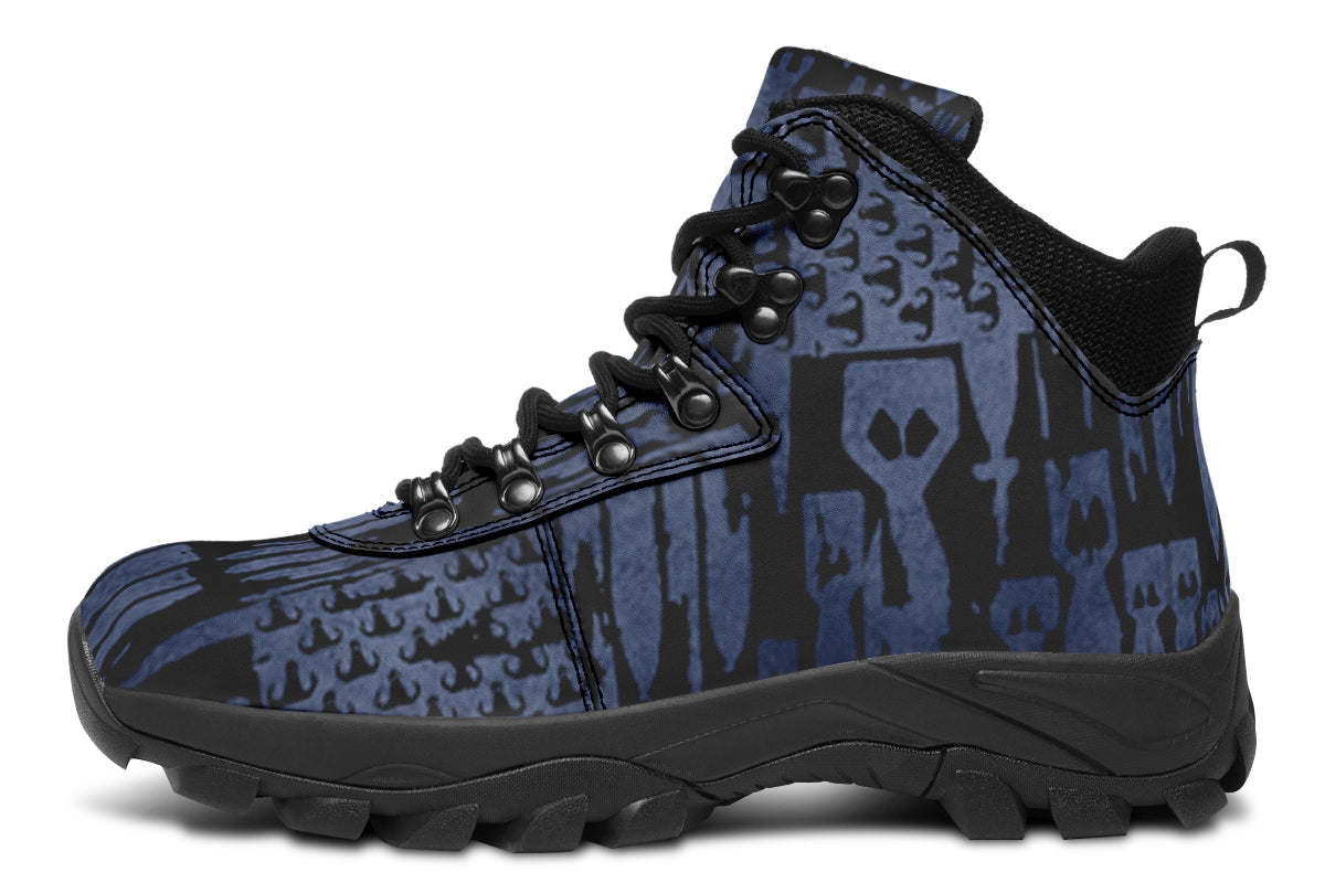 Print On Demand - Outdoor Boots - "EOD Bomb Flag" (Blue on Black)