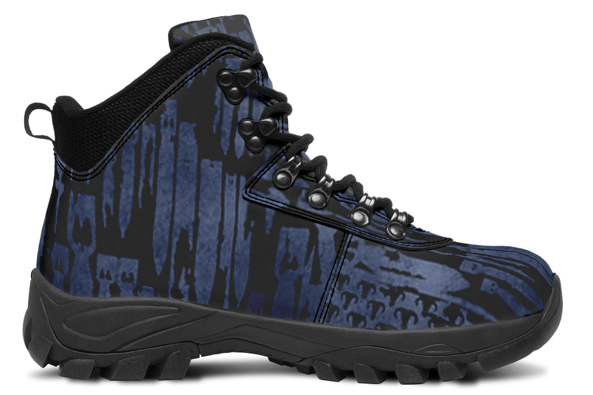 Print On Demand - Outdoor Boots - "EOD Bomb Flag" (Blue on Black)
