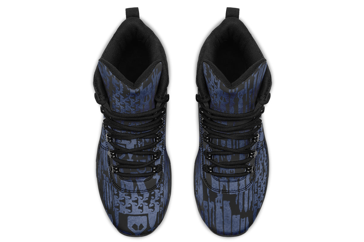 Print On Demand - Outdoor Boots - "EOD Bomb Flag" (Blue on Black)