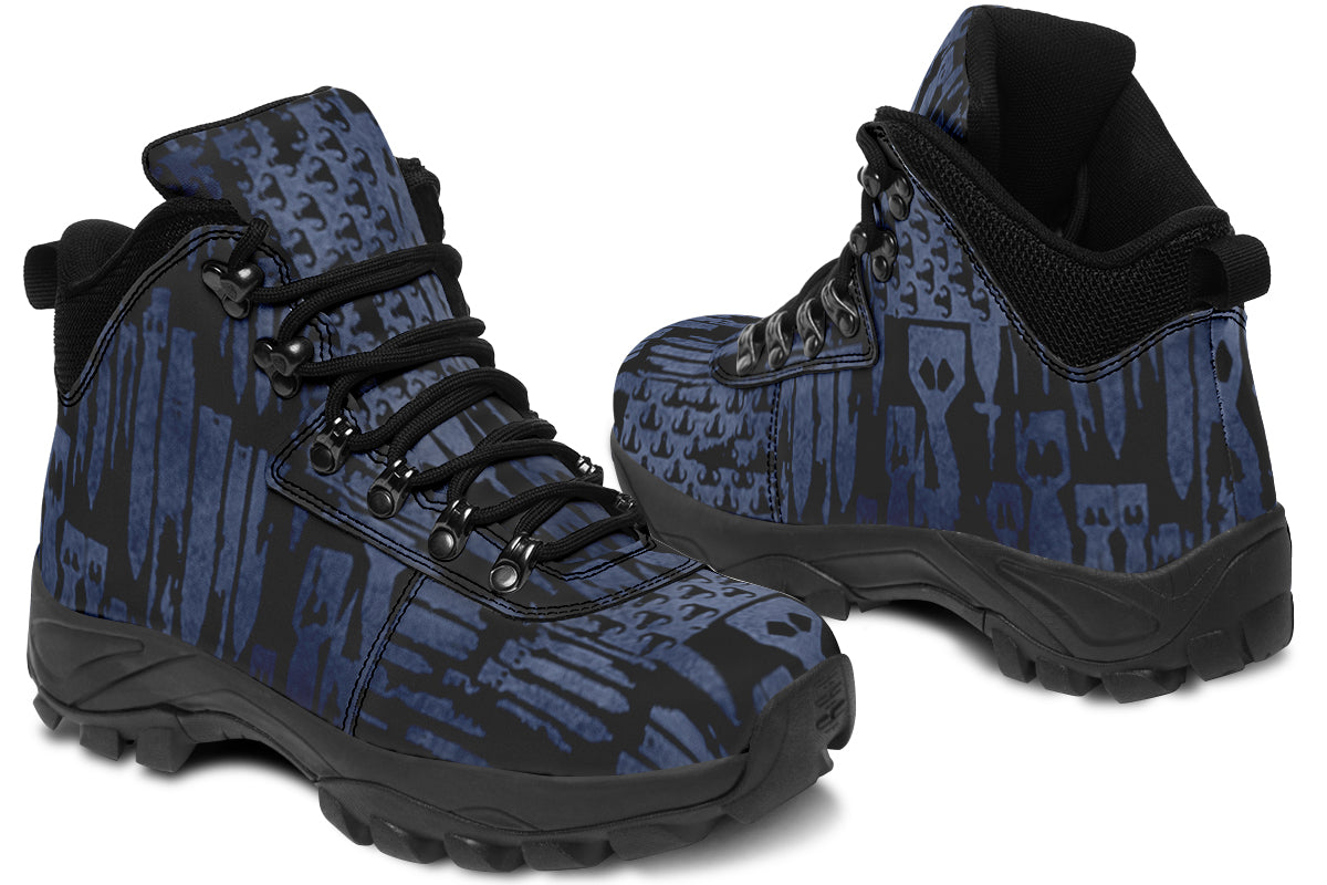 Print On Demand - Outdoor Boots - "EOD Bomb Flag" (Blue on Black)