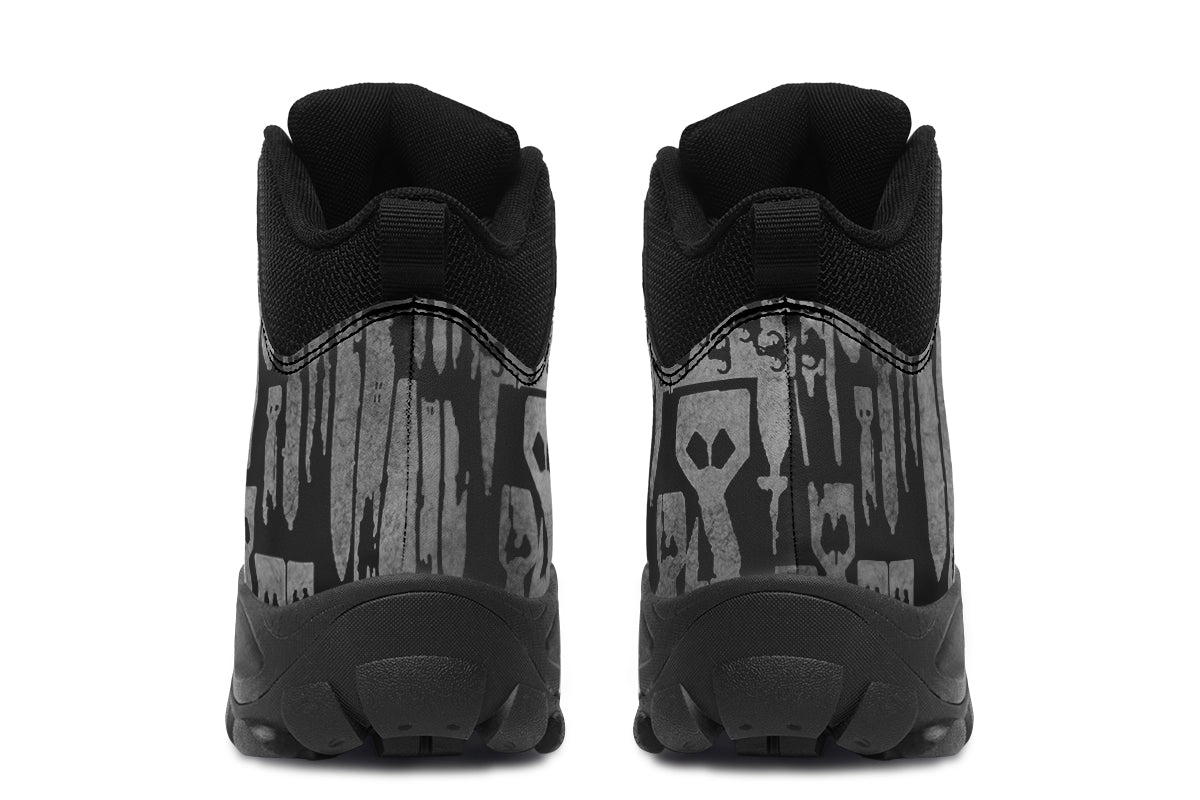 Print On Demand - Outdoor Boots - "EOD Bomb Flag" (Grey on Black)