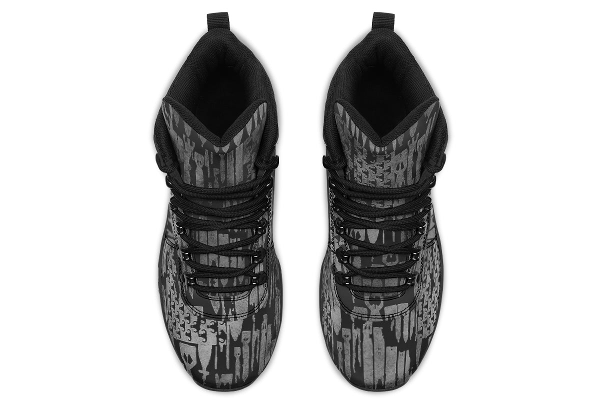 Print On Demand - Outdoor Boots - "EOD Bomb Flag" (Grey on Black)