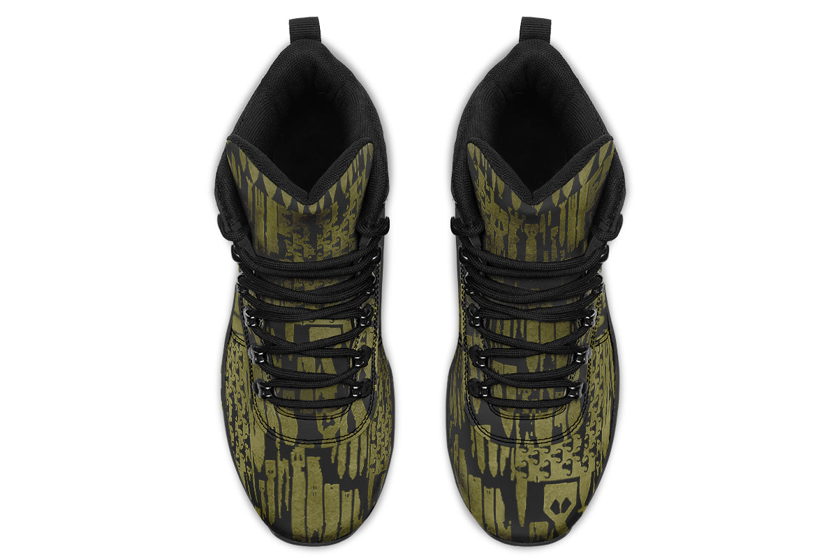 Print On Demand - Outdoor Boots - "EOD Bomb Flag" (OD Green on Black)