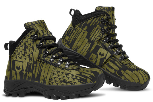 Print On Demand - Outdoor Boots - "EOD Bomb Flag" (OD Green on Black)