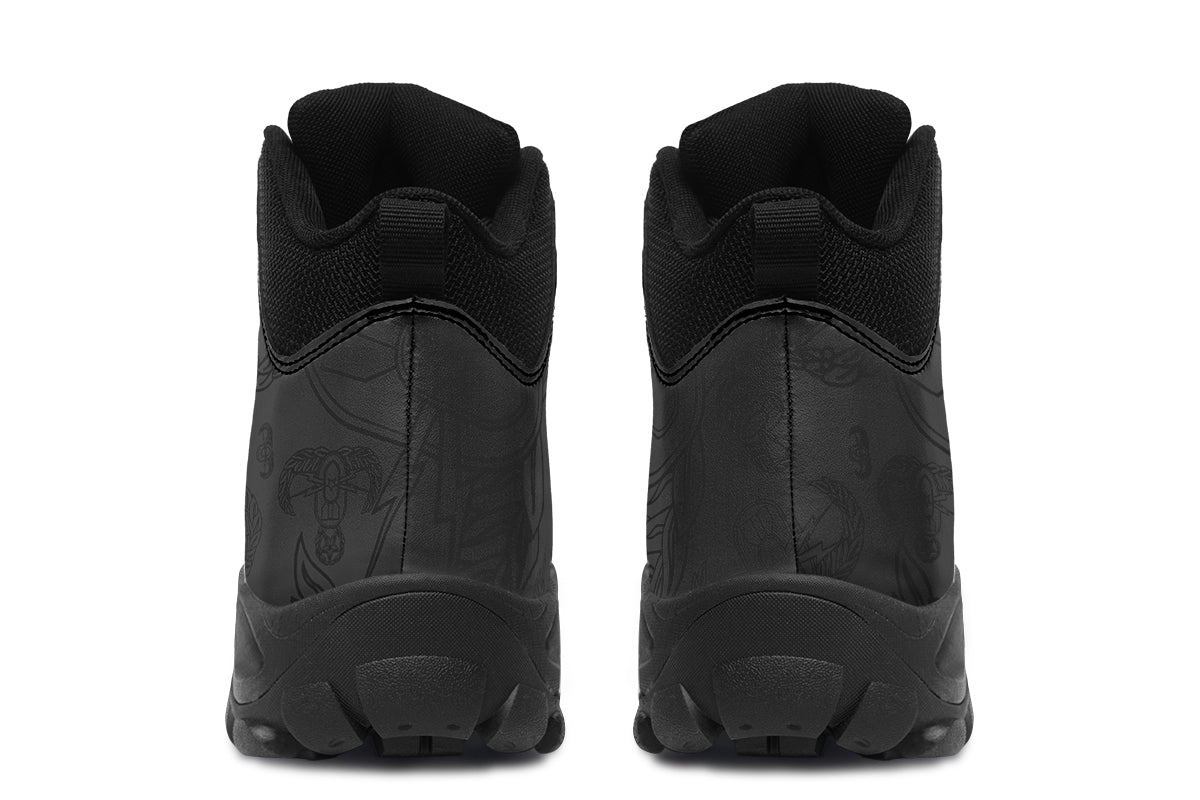 Print On Demand - Outdoor Boots - "EOD Mixed Badges" (Black on Grey)