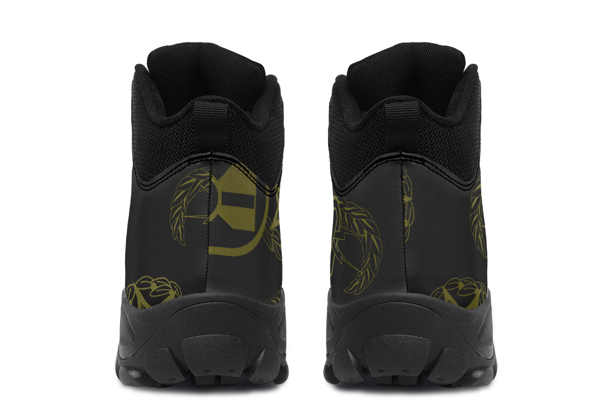 Print On Demand - Outdoor Boots - "EOD Badges x 3" (OD Green on Black)