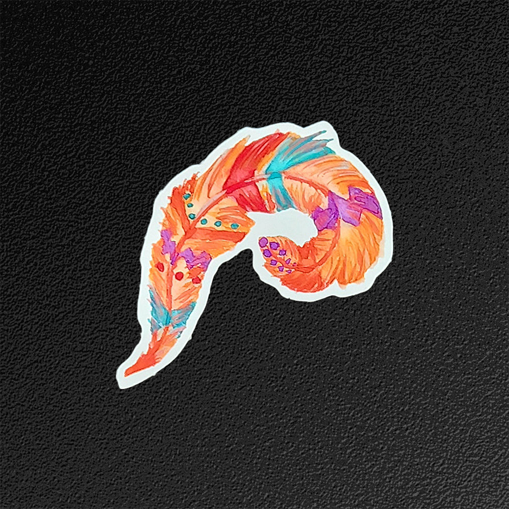 Vinyl Sticker/Decal - "Painted Feather"