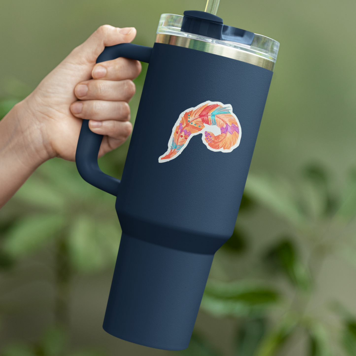 Vinyl Sticker/Decal - "Painted Feather"