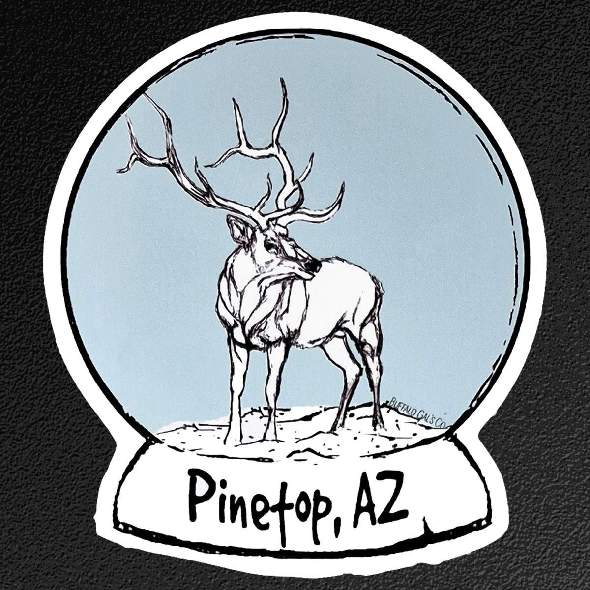 Vinyl Sticker/Decal - "Snow Globe" (Pinetop, AZ Elk)