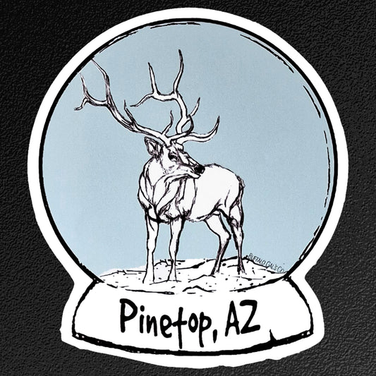 Vinyl Sticker/Decal - "Snow Globe" (Pinetop, AZ Elk)