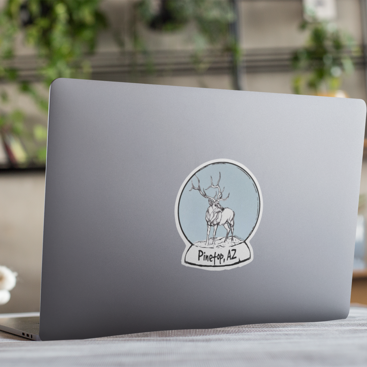 Vinyl Sticker/Decal - "Snow Globe" (Pinetop, AZ Elk)