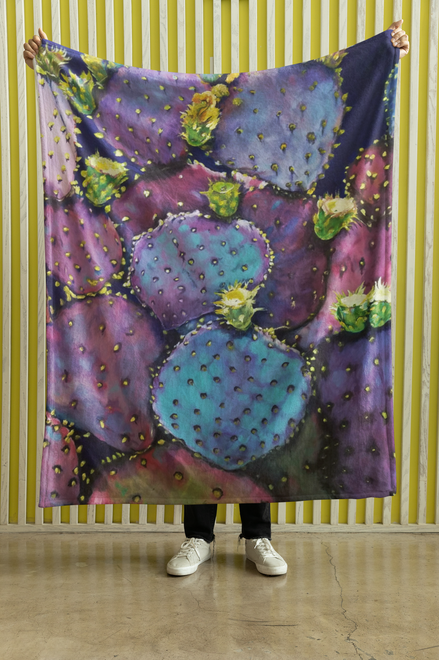 Pre-Order "Purple Prickly Pear" Plush Throw Blanket