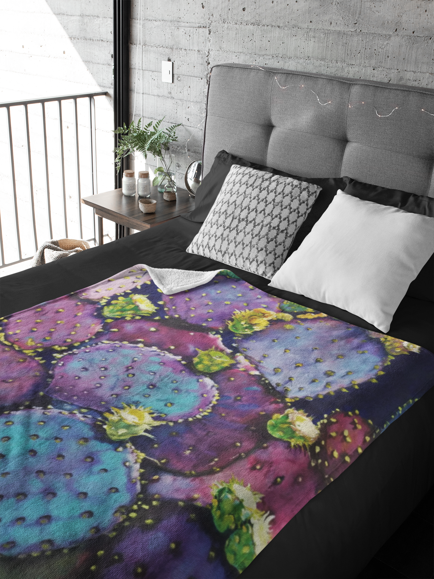 Pre-Order "Purple Prickly Pear" Plush Throw Blanket