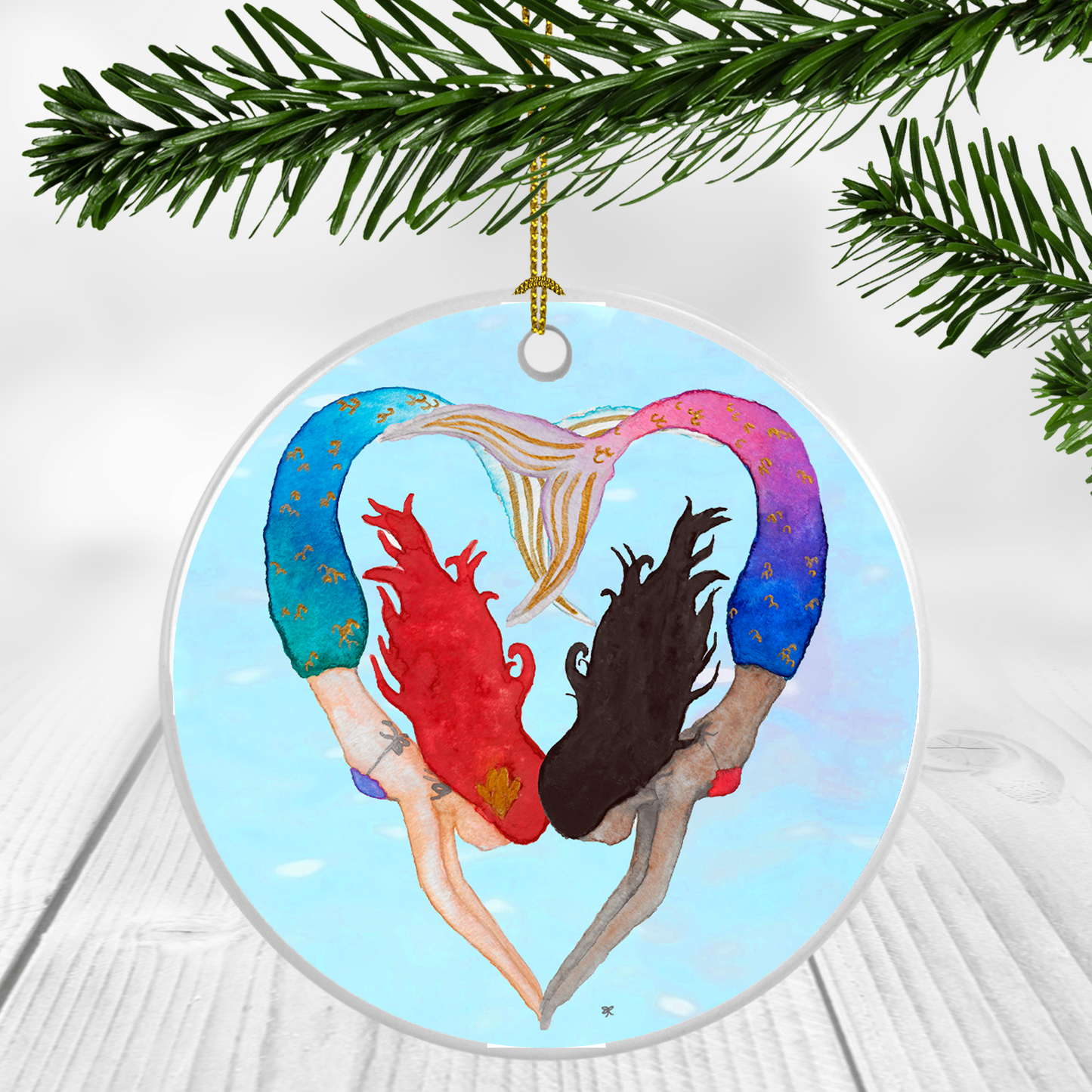 "I Heart Mermaids" Ornament