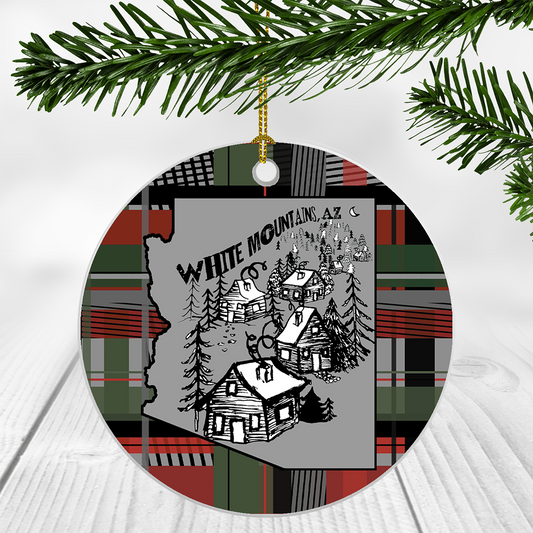 Pre-Order "White Mountains, AZ Cabins" Ornament