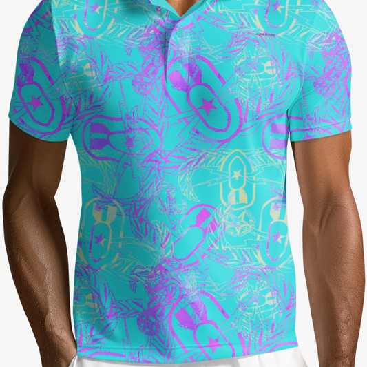 Polo Shirt - "It's 5 o'clock Somewhere" (Light on Turquoise)