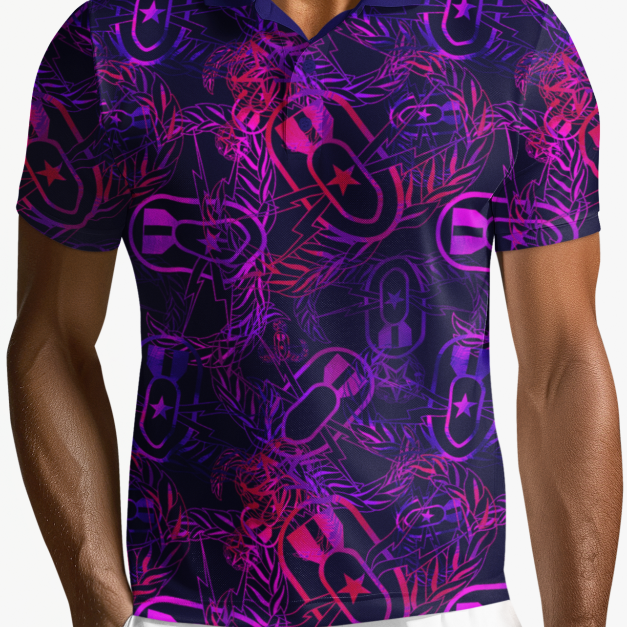 Polo Shirt - "It's 5 o'clock Somewhere" (Red on Purple)