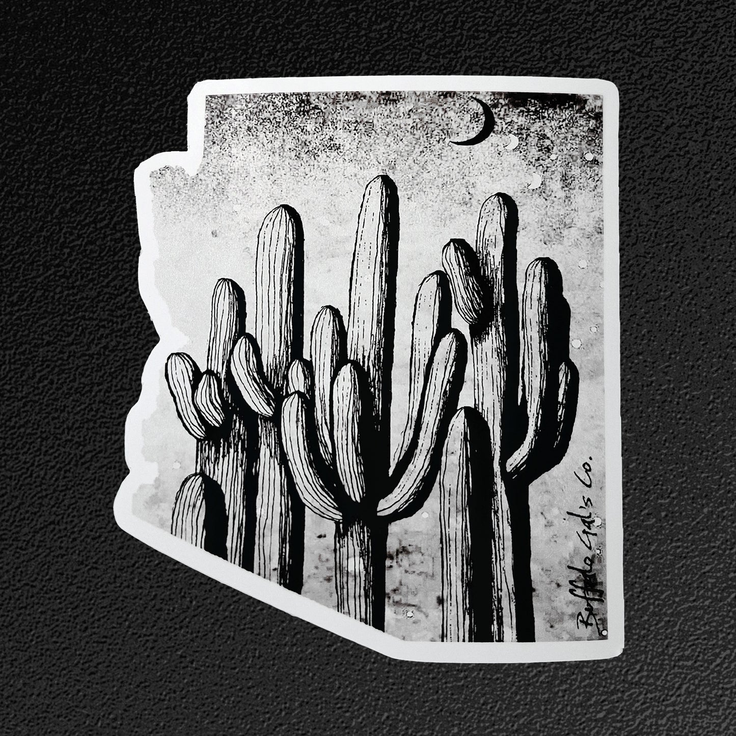 Vinyl Sticker/Decal - "Saguaro Forest Under the Moon"