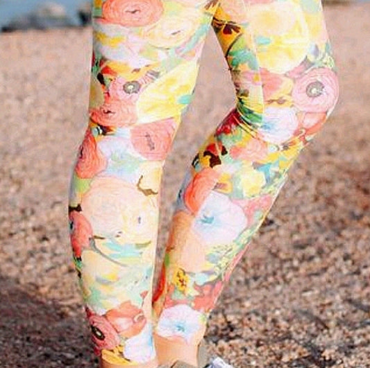 Leggings - "Spring Poppy"