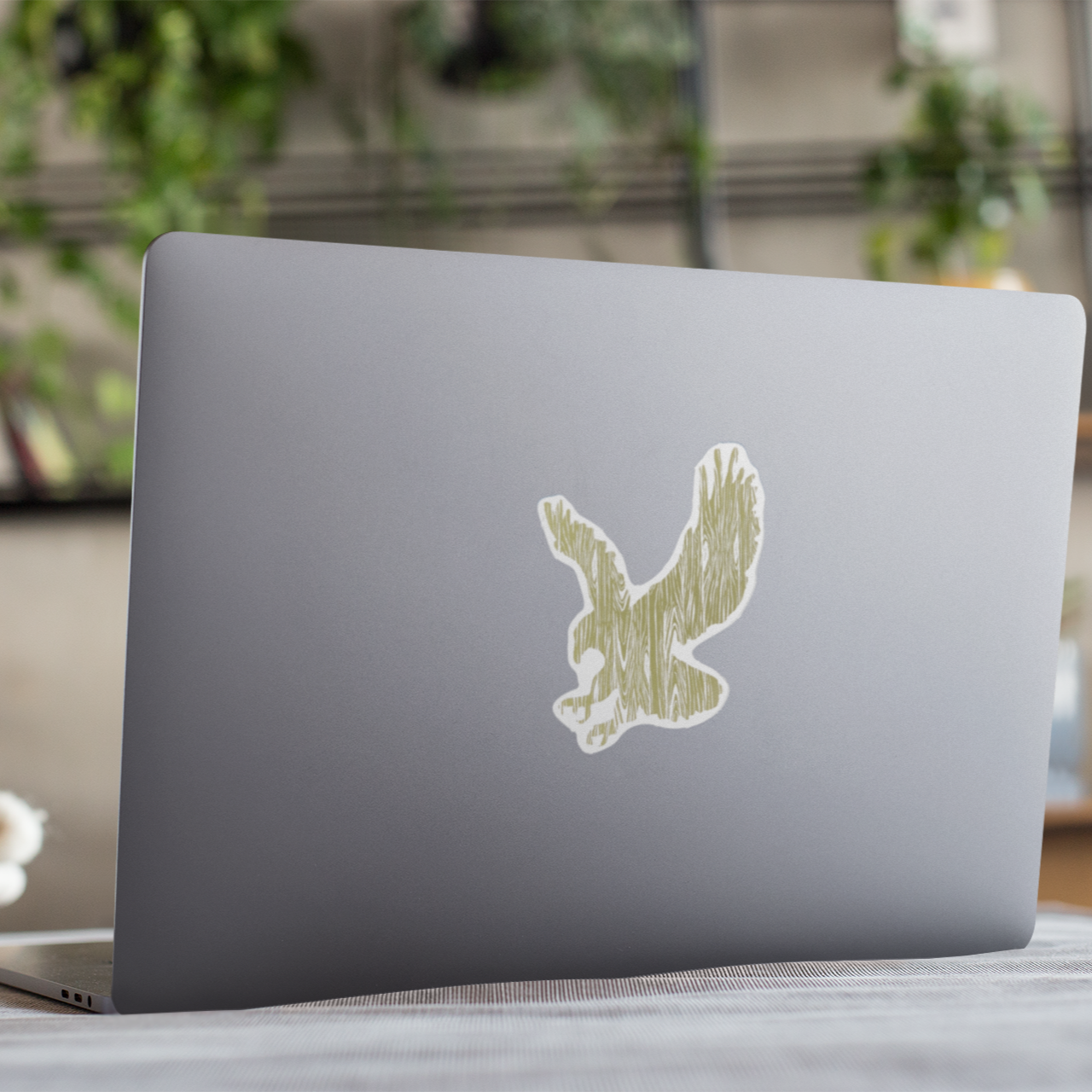 Vinyl Sticker/Decal - "Wood Grain Eagle" (OD Green)