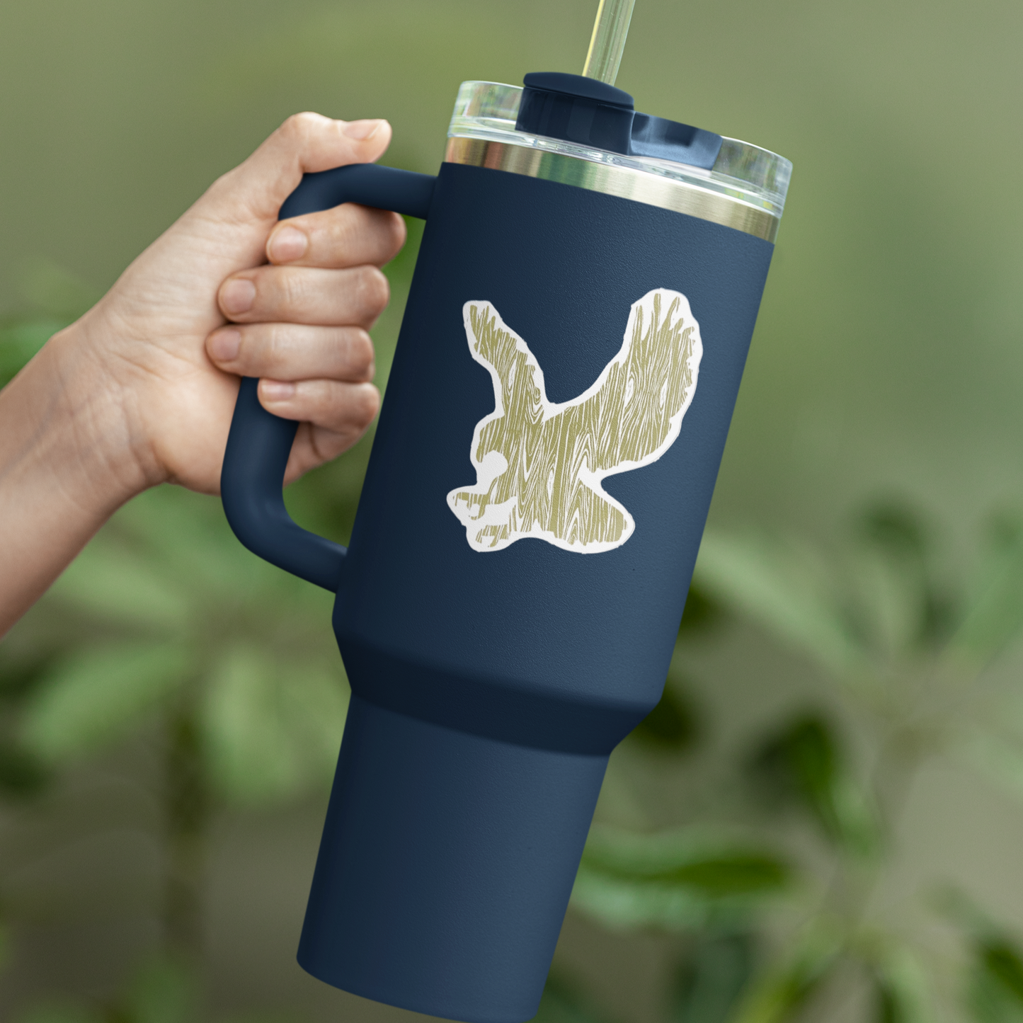 Vinyl Sticker/Decal - "Wood Grain Eagle" (OD Green)