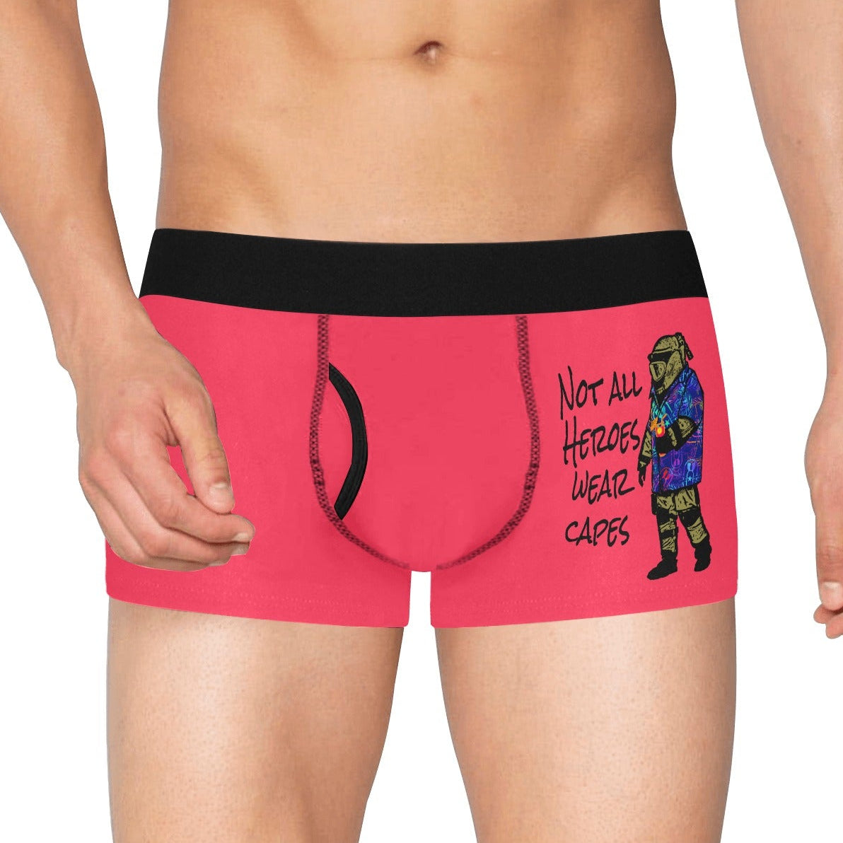 Men's Boxer Briefs with Fly - "Not all Heroes wear capes"