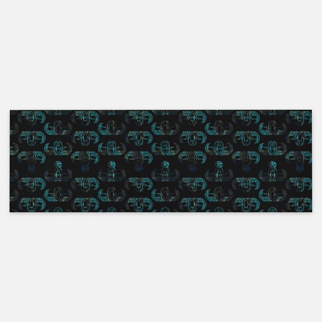 Pashmina Scarf - "EOD Burnt Badges" (Turquoise)