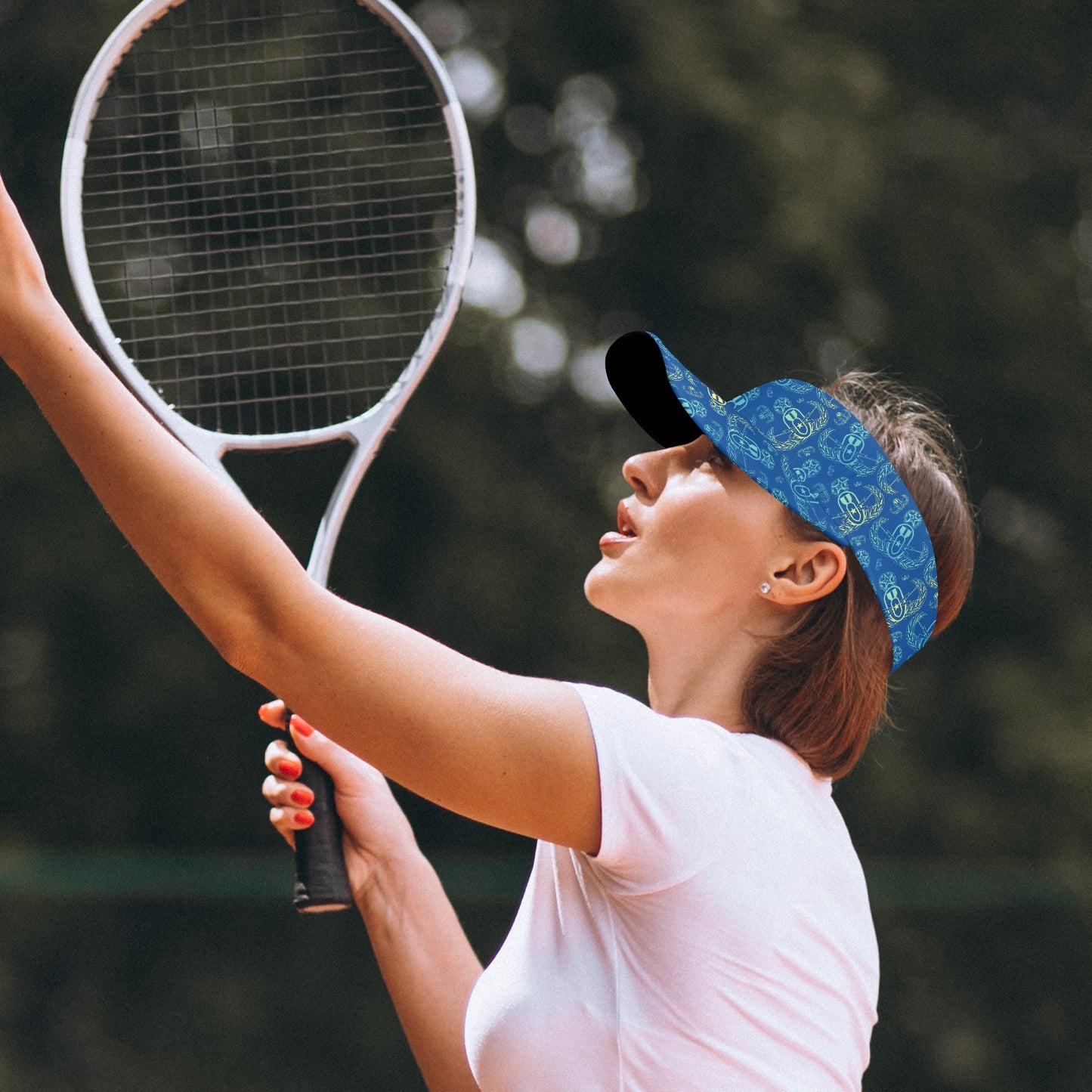 Sports Visor - "EOD BOMBre" (Blue/Turquoise/Yellow)