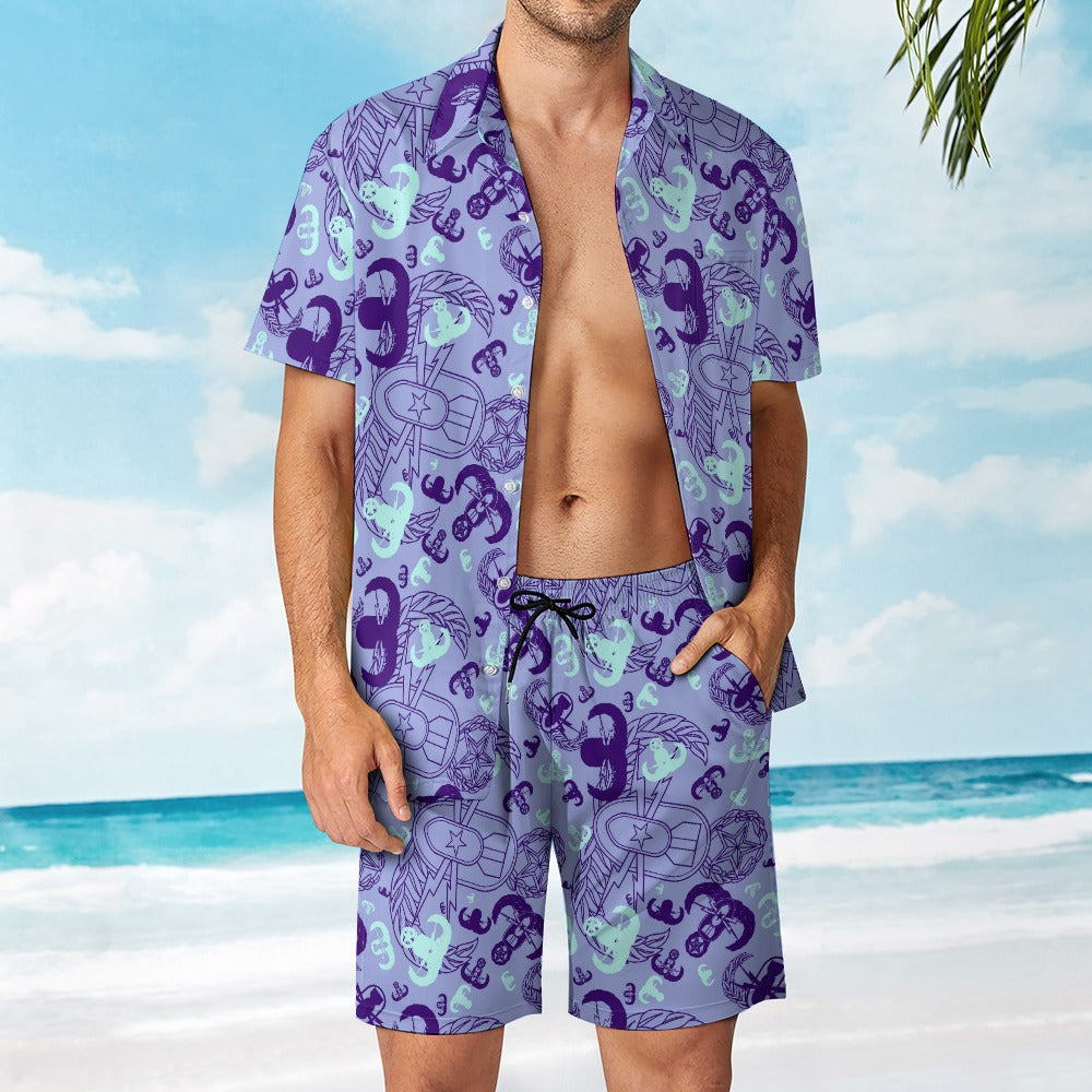 Leisure Beach Suit - "EOD Party" (Periwinkle)