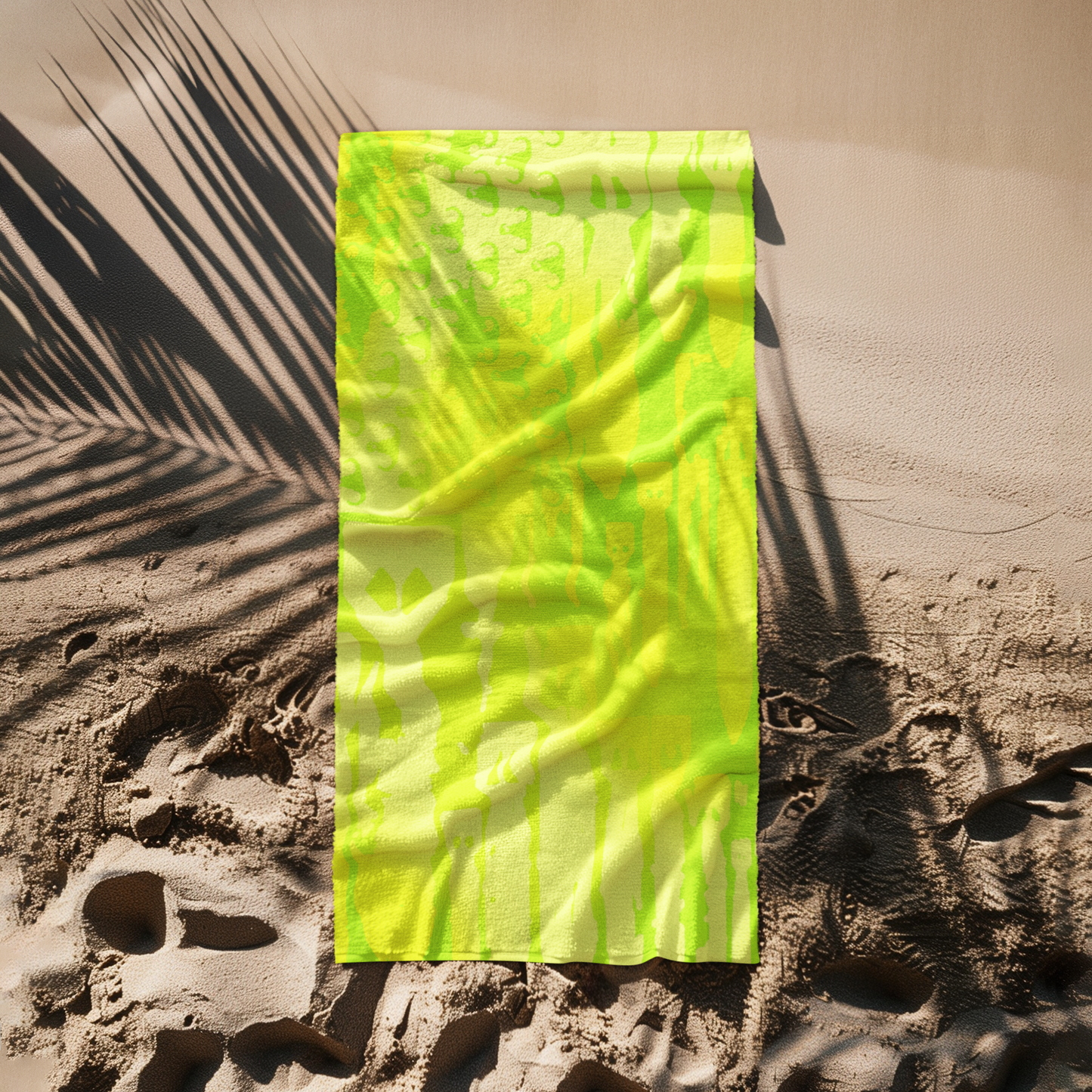 Beach Towel - "EOD Bomb Flag" Neon Green