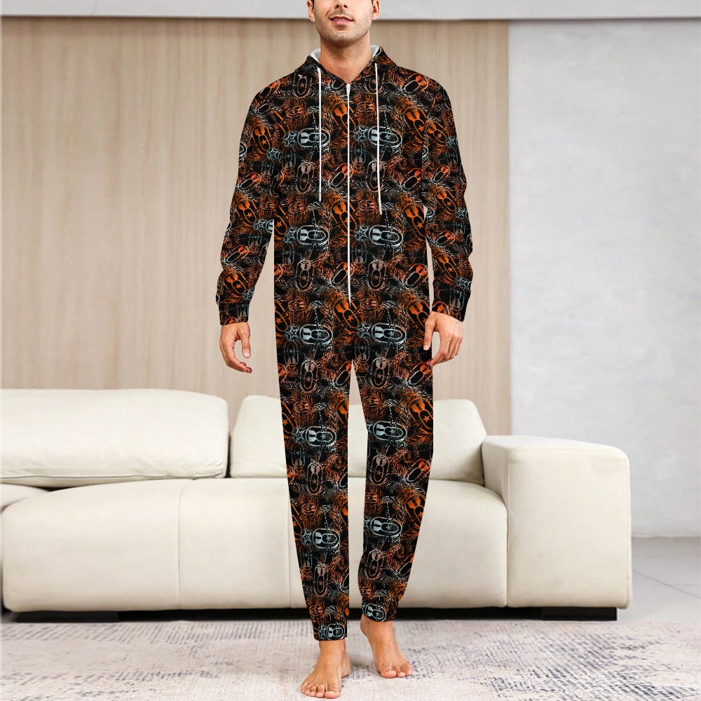 Adult Plush Onesie - "It's 5 o'clock Somewhere" (Orange on Black)