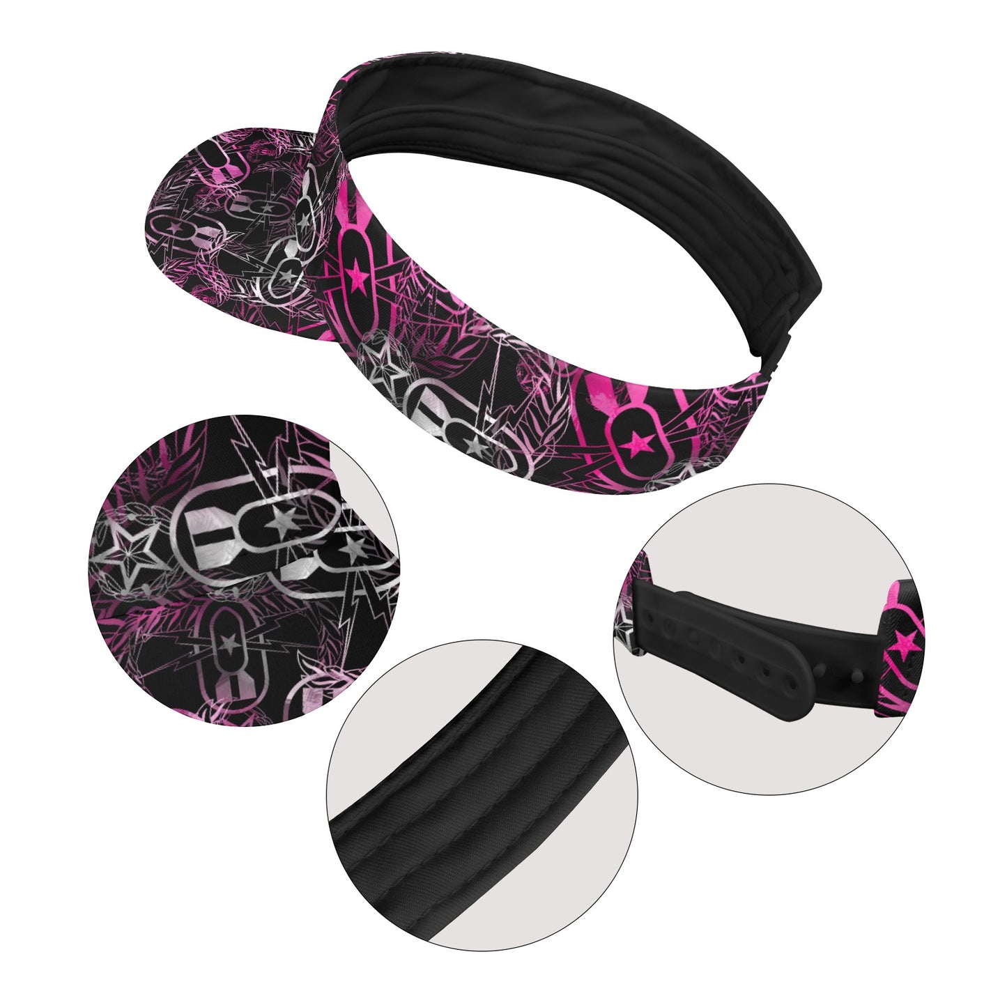 Sports Visor - "It's 5 o'clock Somewhere" (Pink on Black)