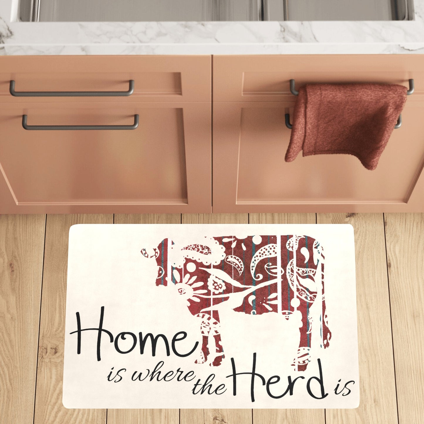 Indoor/Outdoor Mat - "Home is Where the Herd is" (AmeriCow)