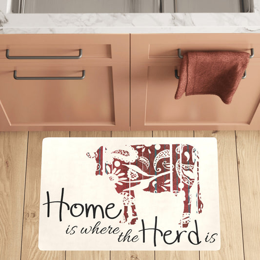 Indoor/Outdoor Mat - "Home is Where the Herd is" (AmeriCow)