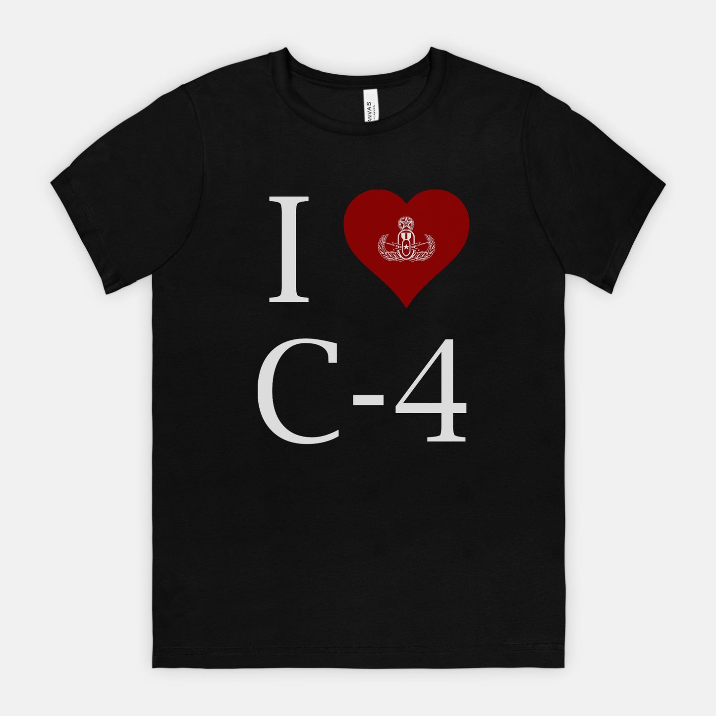Soft T-shirt - "I Heart C-4" (EOD Master Badge)