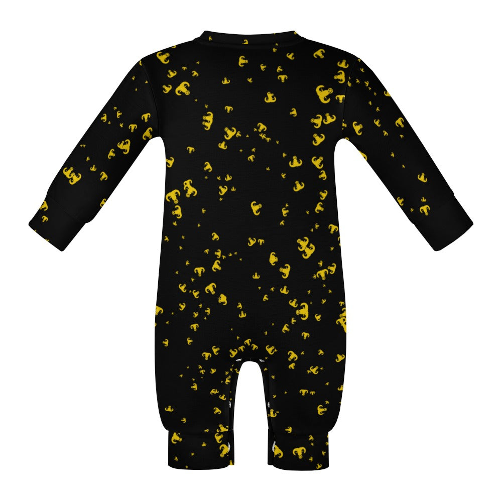 Baby Romper - "EOD Confetti" (Yellow on Black)