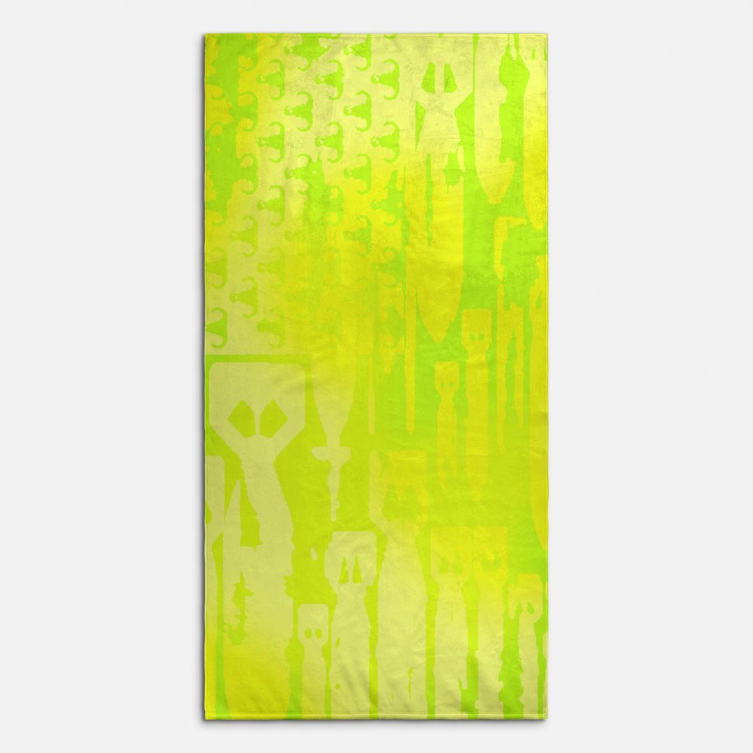 Beach Towel - "EOD Bomb Flag" Neon Green